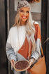 Colorblock Stitching Irregular Hem Long Sleeve Top